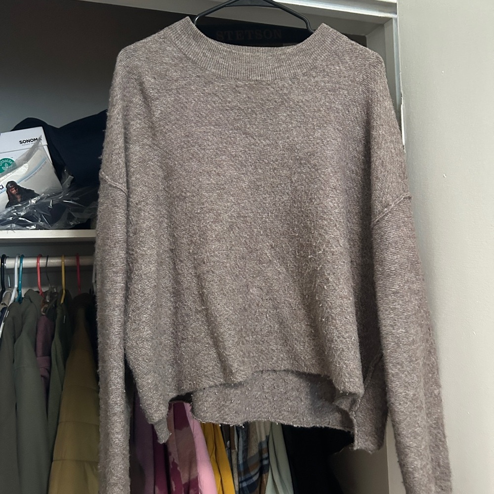 Olivaceous Taupe Crew Neck Sweater